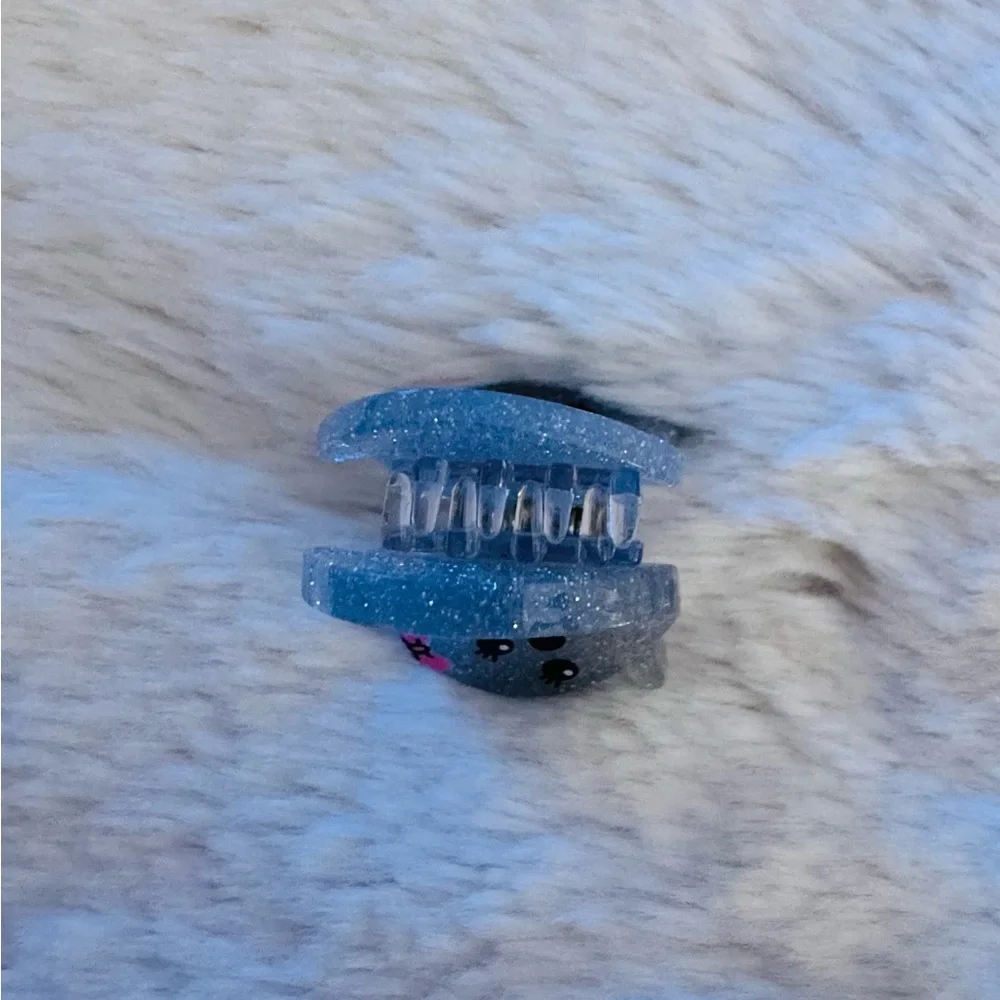 Hair claw clip ,mini,Glittery Ghost with bow